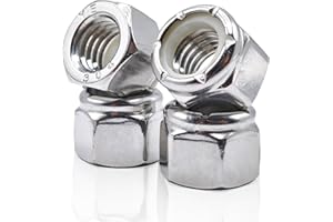 1/4"-20 Nylon Insert Lock Nuts 30pcs SAE 304 Stainless Steel Nylon Locknuts Hex Lock Nuts Reusable Anti-Loose Corrosion-Resis