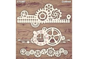 CrafTreat Décorations en aggloméré steampunk pour la fabrication de cartes et le scrapbooking – Bordures steampunk – Taille :