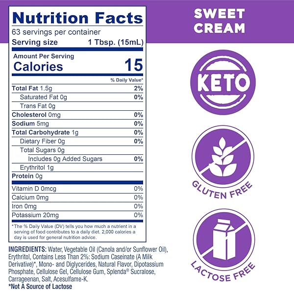 SPLENDA SUGAR FREE SWEET CREAM COFFEE CREAMER, 32 FL OZ