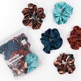 Luxe Satin Scrunchies (5-pack) - Limited Edition Cinnamon Swirl Collec &ndash; RevAir
