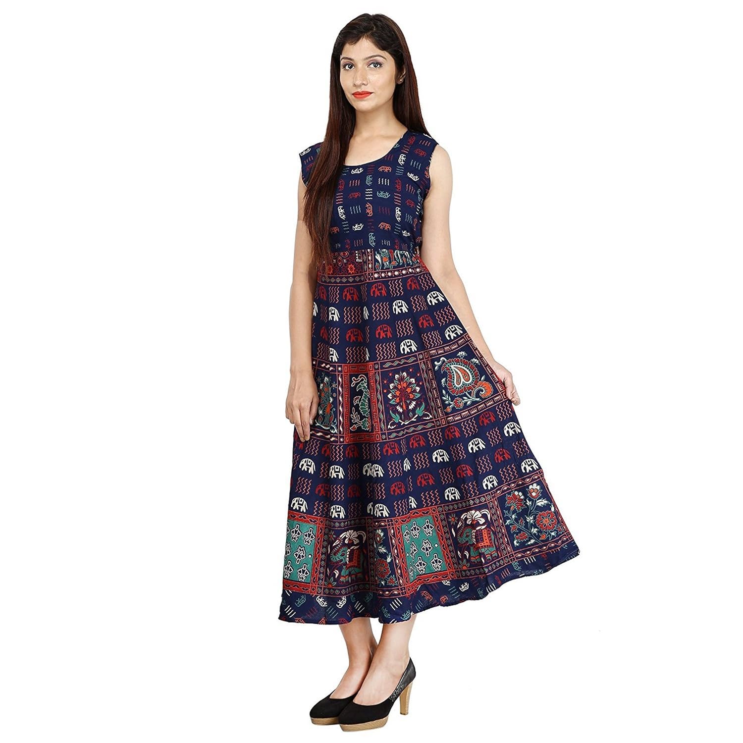 fashiongrape womens long anarkali free size gown, blue green