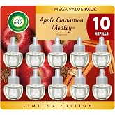 Air Wick Plug-In Refills, Apple Cinnamon Medley, Essential Oils,10 count | Apple Cinnamon Medley scented oil refills infused with essential oils for fall home fragrance, Air Freshener