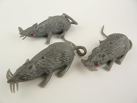 Amazon いたずらグッズ ねずみ 3匹セット おもちゃ ゴム製 ジョーク どっきり おもちゃ