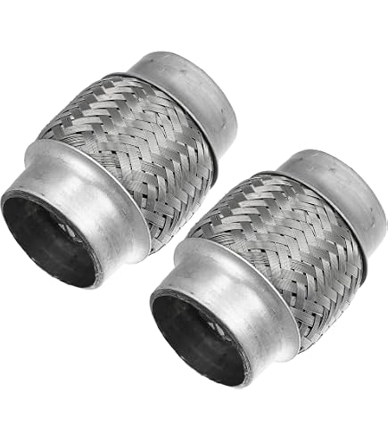 Universal Car Exhaust Flexible Pipe – Stainless Steel, 63.5mm Inner Diameter, 100mm Length, For Vibration & Noise Reduction