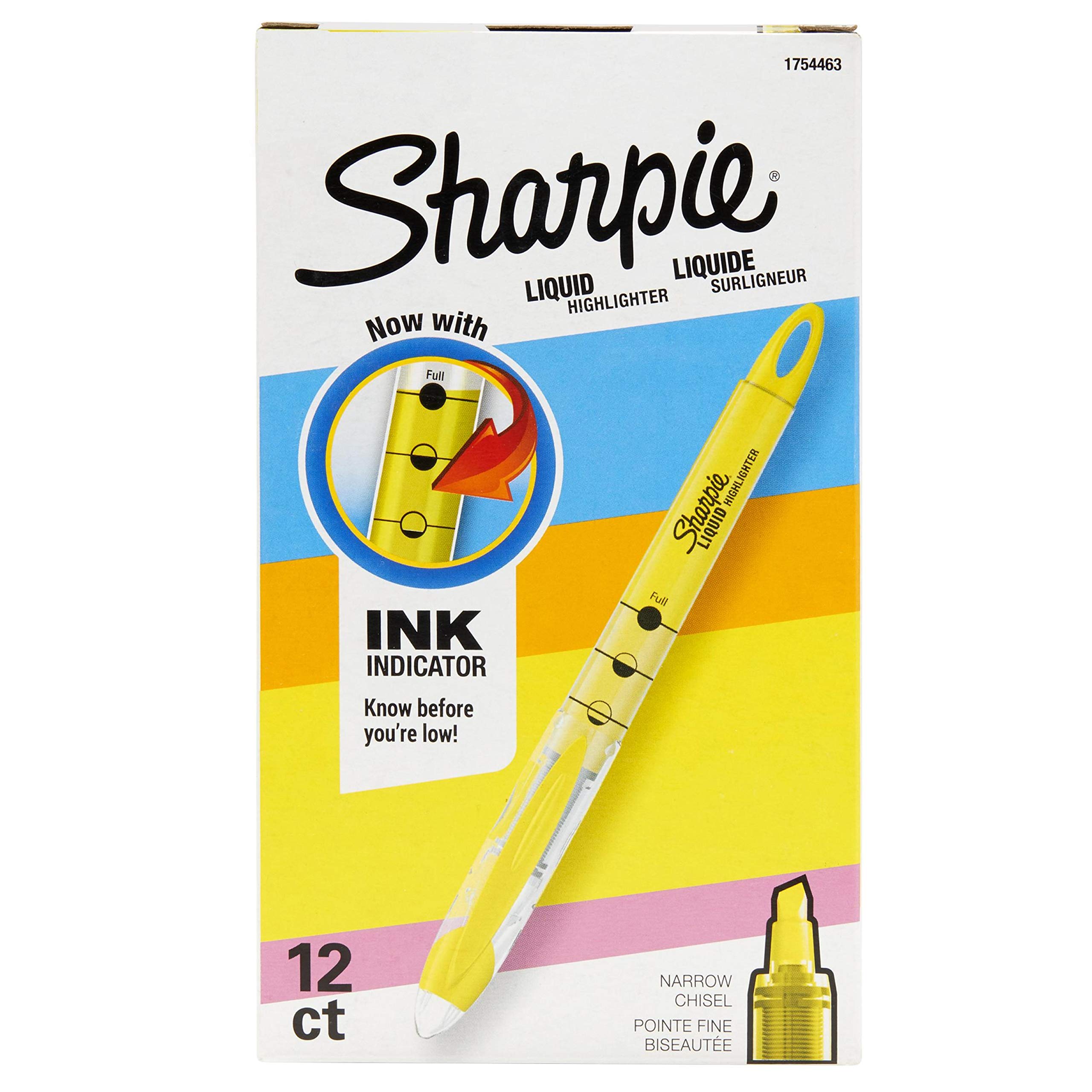 SHARPIE Liquid Highlighters, Chisel Tip, Fluorescent Yellow, 12 Count (Pack of 12) Image SHARPIE Liquid Highlighters, Chisel Tip, Fluorescent Yellow, 12 Count (Pack of 12) Image