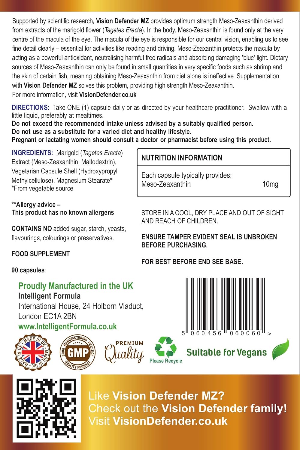Vision Defender MZ Eye Health Supplement, 10mg Meso-Zeaxanthin from Marigold Extract - Image 4
