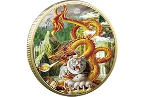 Yakin shop Chinese Loong and Tiger Lucky Coin Good Luck Charm for Scratching Lottery Tickets