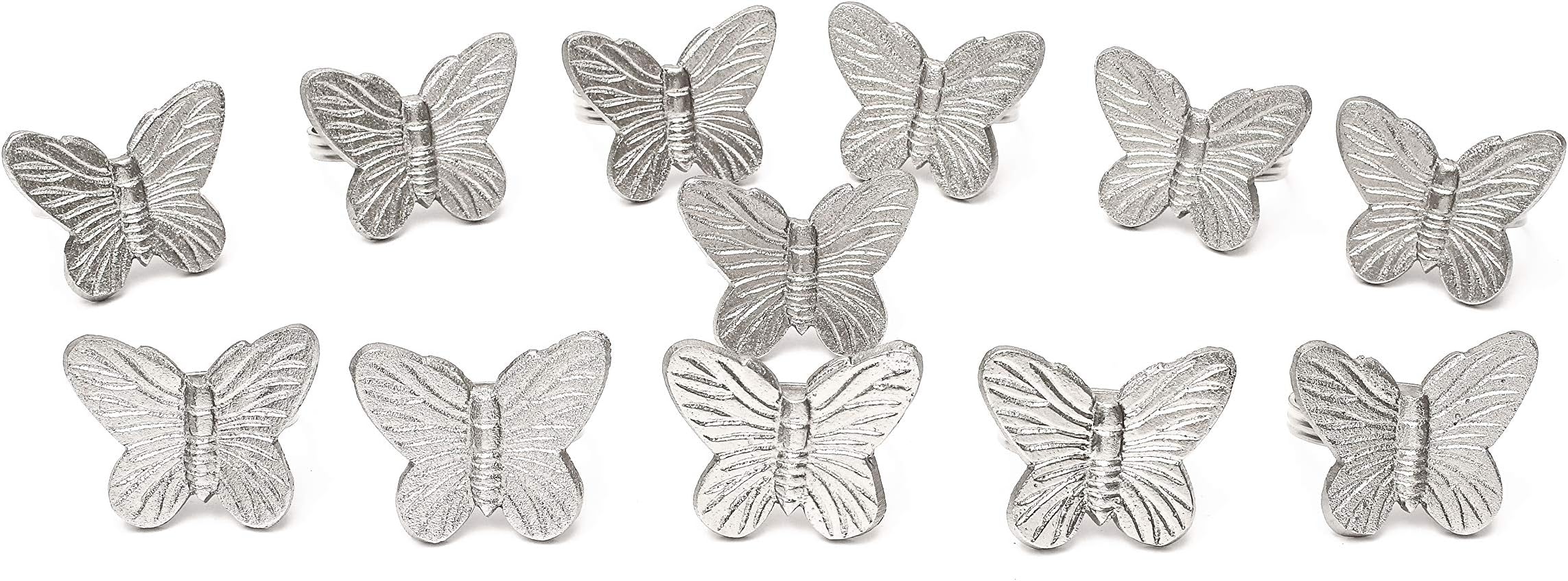 Coastal Theme Sea Shells Metal Napkin Rings - Set of 6 For Dinner Parties, Weddings Receptions, Family Gatherings, or Everyday Use - Set Your Style with Daily Use Table Décor Accessories (Antique)