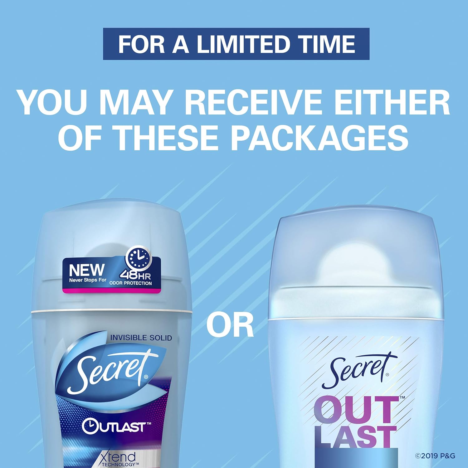 Secret Outlast Invisible Solid Antiperspirant Deodorant for Women, Completely Clean, 2.6 oz, pack of 3 : Beauty