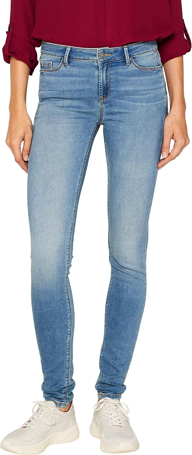 ESPRIT Skinny Jeans Da Donna, Denim Elasticizzato Sostenibile, Vestibilità Aderente, Chiusura Con Bottone E Zip