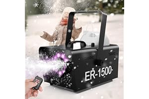TEPU 1500W Snow Maker Machines for Indoor Outdoors, Adjustable Snowflake Size with 9 Color Lights, Indoor and Outdoor Use, Snow Maker Machines for Indoor Outdoors for Parties Events,Black