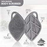 Sndyi Silicone Body Scrubber Leaf Shaped Exfoliating Shower Brush Gray view 2