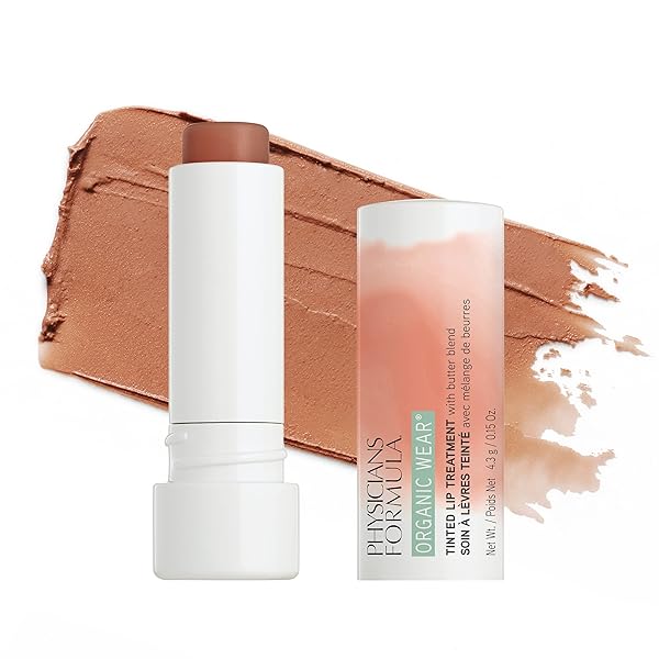 PHYSICIANS FORMULA ORGANIC WEAR ALL NATURAL TINTED LIP TREATMENT GINGERSNAP | DERMATOLOGIST TESTED, CLINICIALLY TESTED
