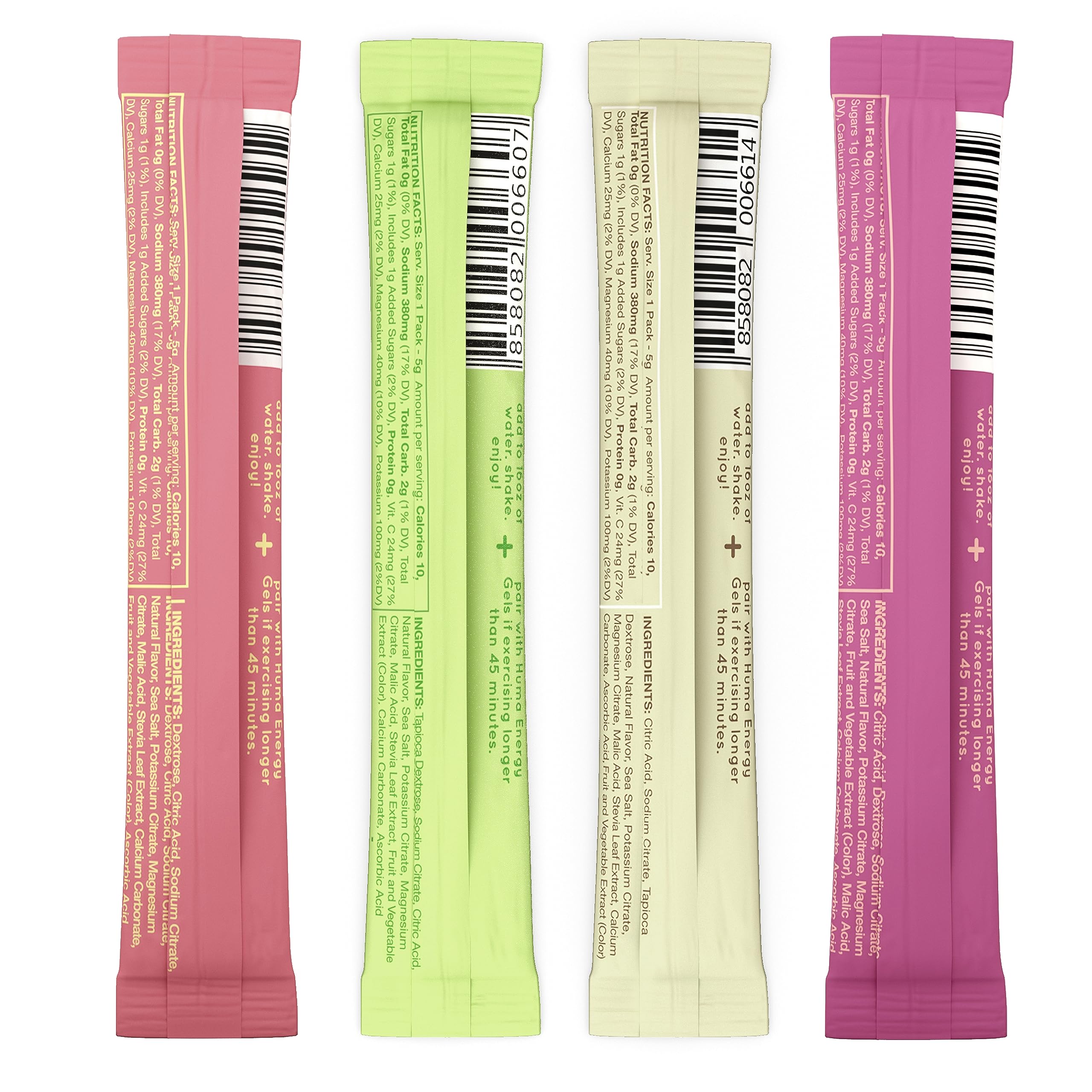 HUMA CHIA Hydration Drink Mix, Variety 15 Packets - Low Calorie, High Electrolyte Powder for Sports & Exercise - 100% Natural, 1g Sugar, 10 Cal