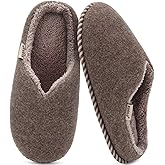 KuaiLu Womens Supportive Memory Foam Slippers Felt Fuzzy Lined Heel Cushion Lightweight House Shoes for Indoor Outdoor
