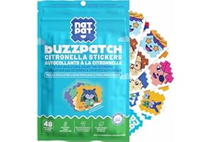 NATPAT Buzz Patch Citronella Stickers for Kids (48 Pack) - The Natural Patch - For Toddlers, Babies, Kids