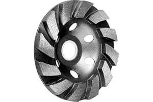 SUNJOYCO 4.5 Inch Concrete Grinder Wheel, Diamond Cup Grinder, 12 Turbo Segments Concrete Grinding Wheel, Diamond Grinding Disc for Masonry, Cement, Marble, Rock, Granite, 0.87 Inch Arbor