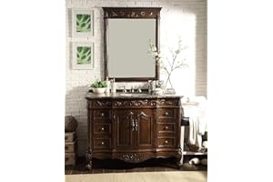 Benton Collection 48" Baltic Brown Granite Counter top Beckham Bathroom Sink Vanity & Mirror Set SW-3882SB-TK-48/MR-3882