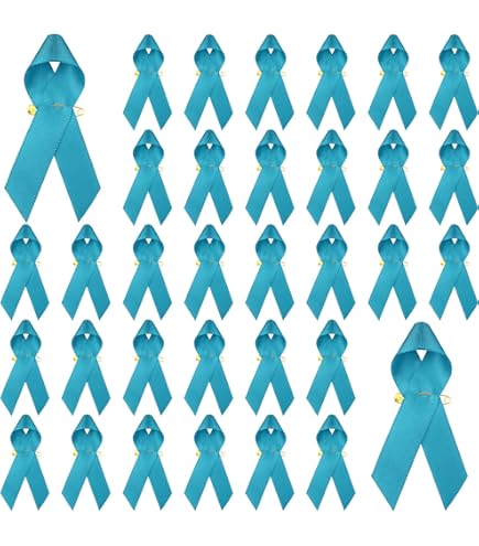 Porte-Clés En Paracord Ruban De Sensibilisation (Teal/Blanc) - Fait Main Aux États-Unis - Neuf