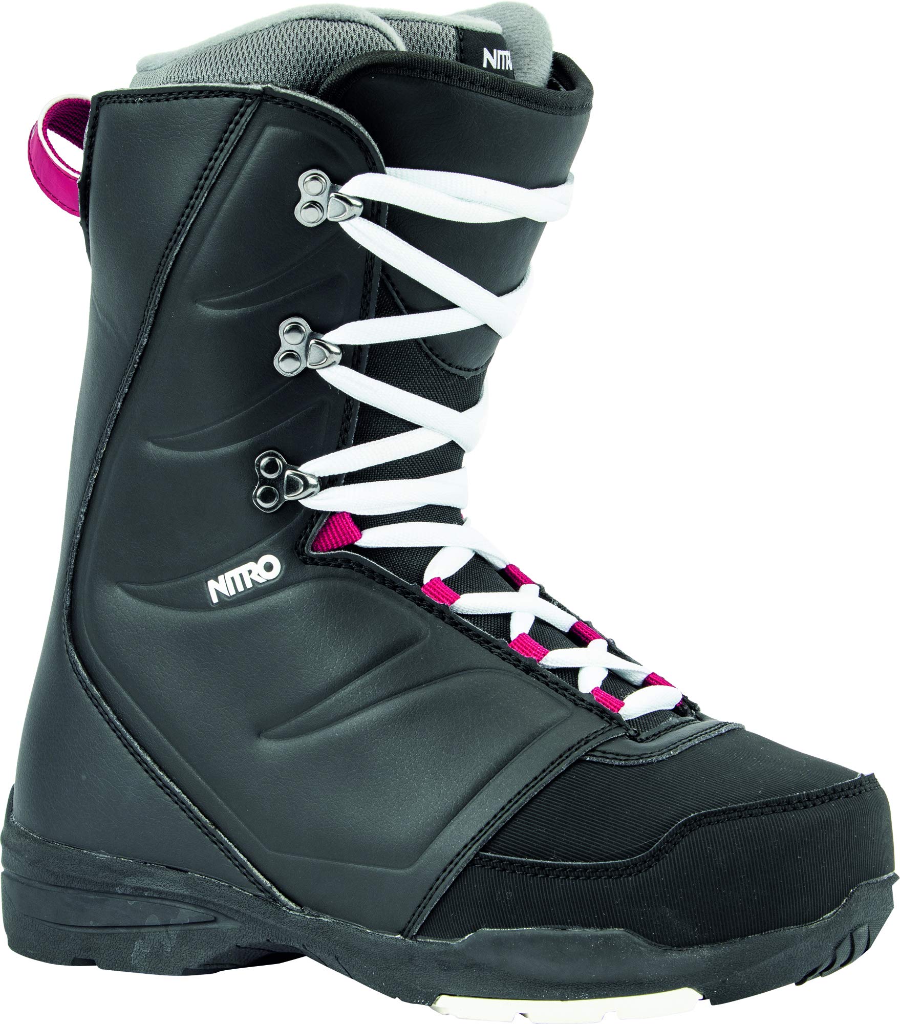 Nitro Snowboards Women's Flora STND '20 All Mountain style Lacing Boot Snowboard Boat, Black, 27.5