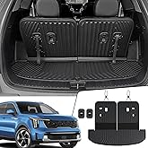 JOULARISE Cargo Mat with Backrest Mats 2-in-1 for 2021-2024 2025 2026 Kia Sorento 6/7 Seats Car Mat Accessories, All Weather TPE Interior Trunk Cargo Liner(Cargo Mat with Backrest Mats)