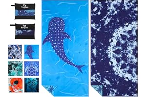 YONGOES 2 Pack Microfiber Lightweight Thin Beach Towel Sand Free Quick Dry Super Absorbent Large Towels for Swimming Pool Yoga Gym Travel Vacation Beach Accessories Essentials for Adults