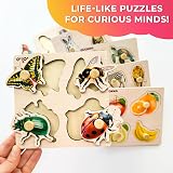 QUOKKA Wooden Puzzles for Toddlers 6 Set Peg Jigsaw 1-5 Years view 4