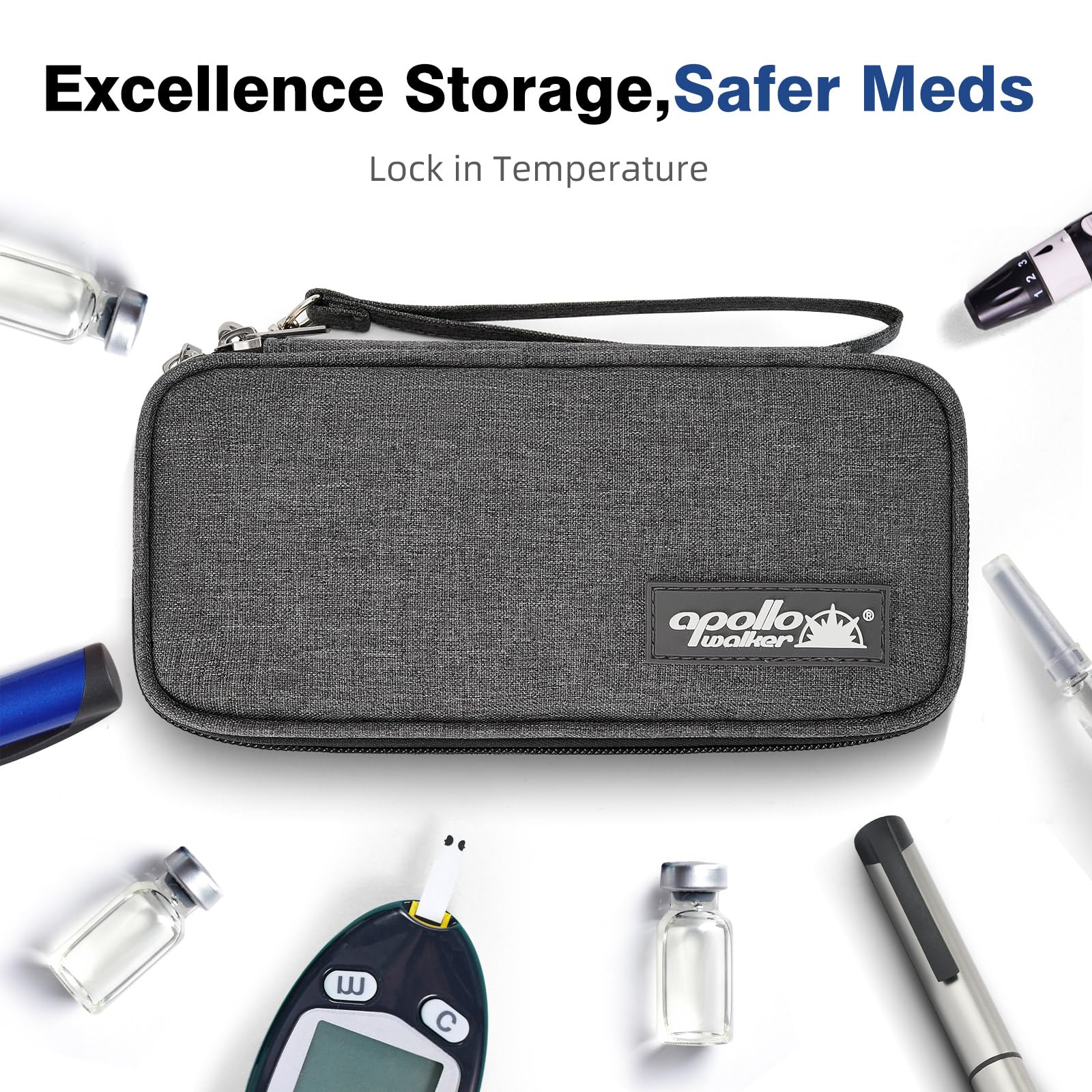 apollo walker Insulin Cooler Travel Case Diabetic Medication Cooler with Ice Packs and Insulation Liner insulin cooler travel case tsa approved
