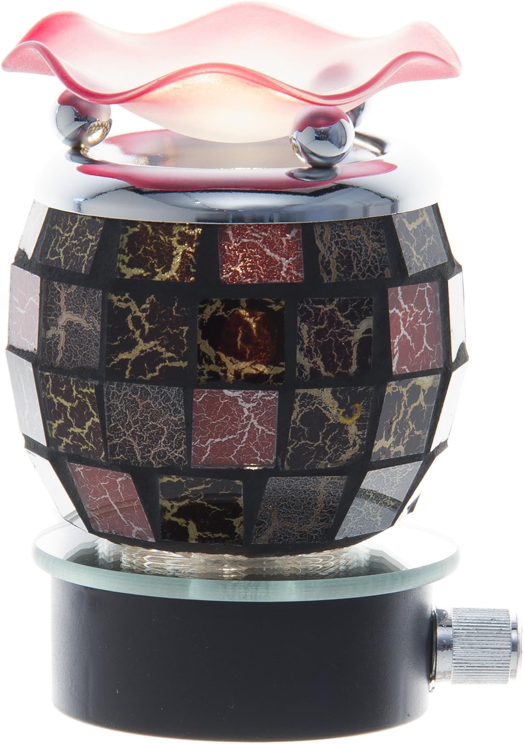 Red and Black Glow Design Decorative Glass Electric Plugin