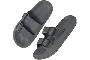 BenSorts Pillow Sandals for Women Men Thick Sole Adjustable Buckles EVA