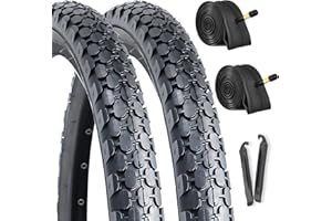 Hycline 2-Pack Cruiser Bike Tires Set: 24/26x2.125 inch Folding Replacement High-Performance Wear-Resistant Tires with Inner Tubes & Tire Levers for Beach & Urban Commuter Bikes