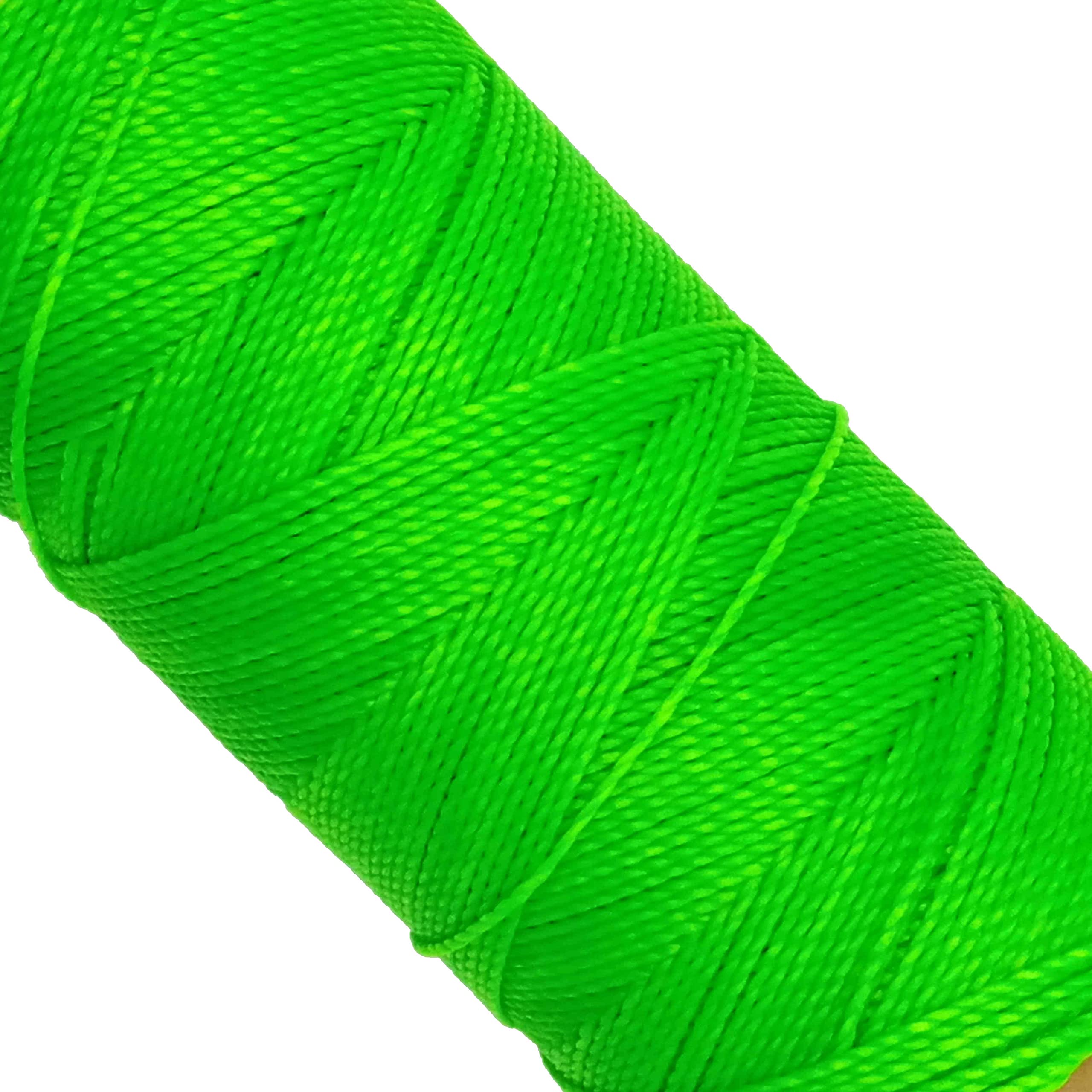 Linhasita Waxed Thread 100 g / 170 m Polyester 1 mm Thick Macrame, 30 Colours Shocking Green