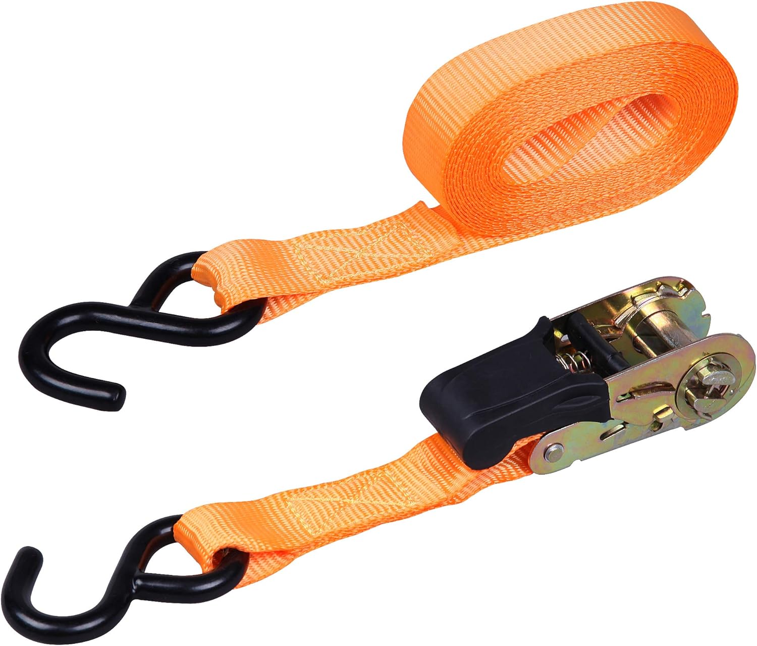 CARTMAN 1" x 15' Ratchet Tie Down up to 1500lbs 4pk in Carry Bag, with 18" Soft Loop Tie-Down Straps & 32" bungee cord: Automotive