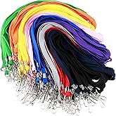 HekouJiub 100 Pcs Color Lanyards Bulk Flat Lanyards for ID Badges Assorted Colored Neck Lanyard Badge Lanyards with Swivel J Hook Clip for Student Teacher Nurse Office Worker (10 Colors)