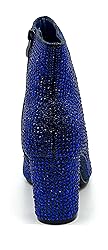 Women Rhinestone Block Chunky Heel Ankle Bootie