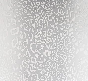 Leopard Skin Wallpaper Animal Print Grey White Silver Metallic Textured Heavyweight Y L Amazon Co Uk Diy Tools