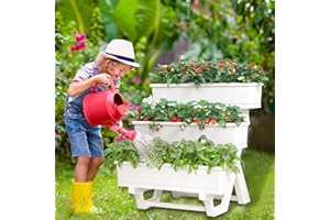Oliz Planters for Outdoor Plants 3 Tiers Vertical Raised Garden Bed Freestanding Elevated Planter with Planter Tray for Indoor and Outdoor Strawberry, Herb, Flower, and Vegetable Planter