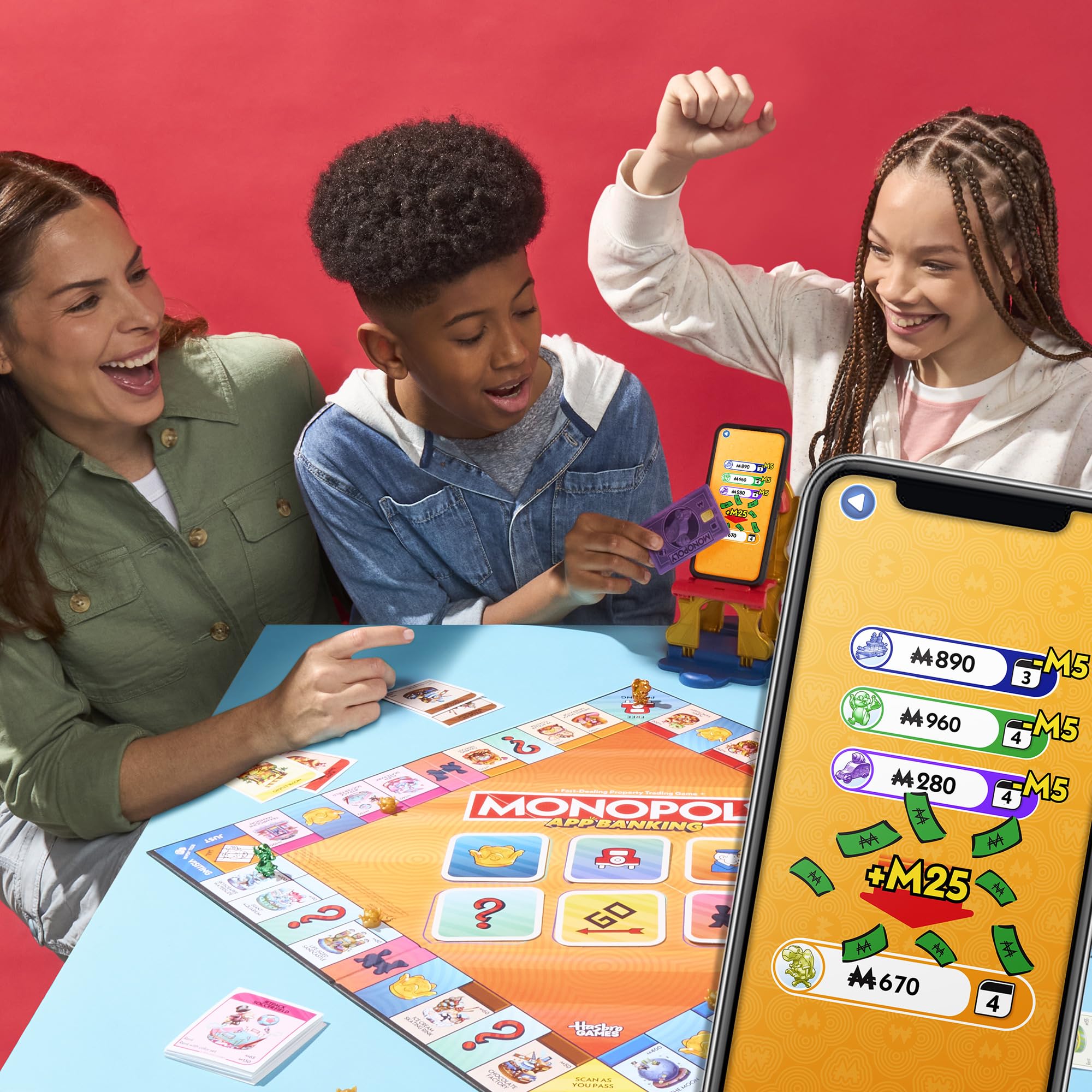 Monopoly App Banking Board Game | App-Enabled Game | Links to Smart Devices | Ages 8+ | 2 to 6 Players | 45 Mins. | Family Games for Kids