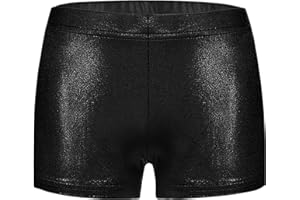 BYONEME Girls Dance Short for Gymnastics Athletic Shorts Sparkle Glitter Tumbling Bottoms