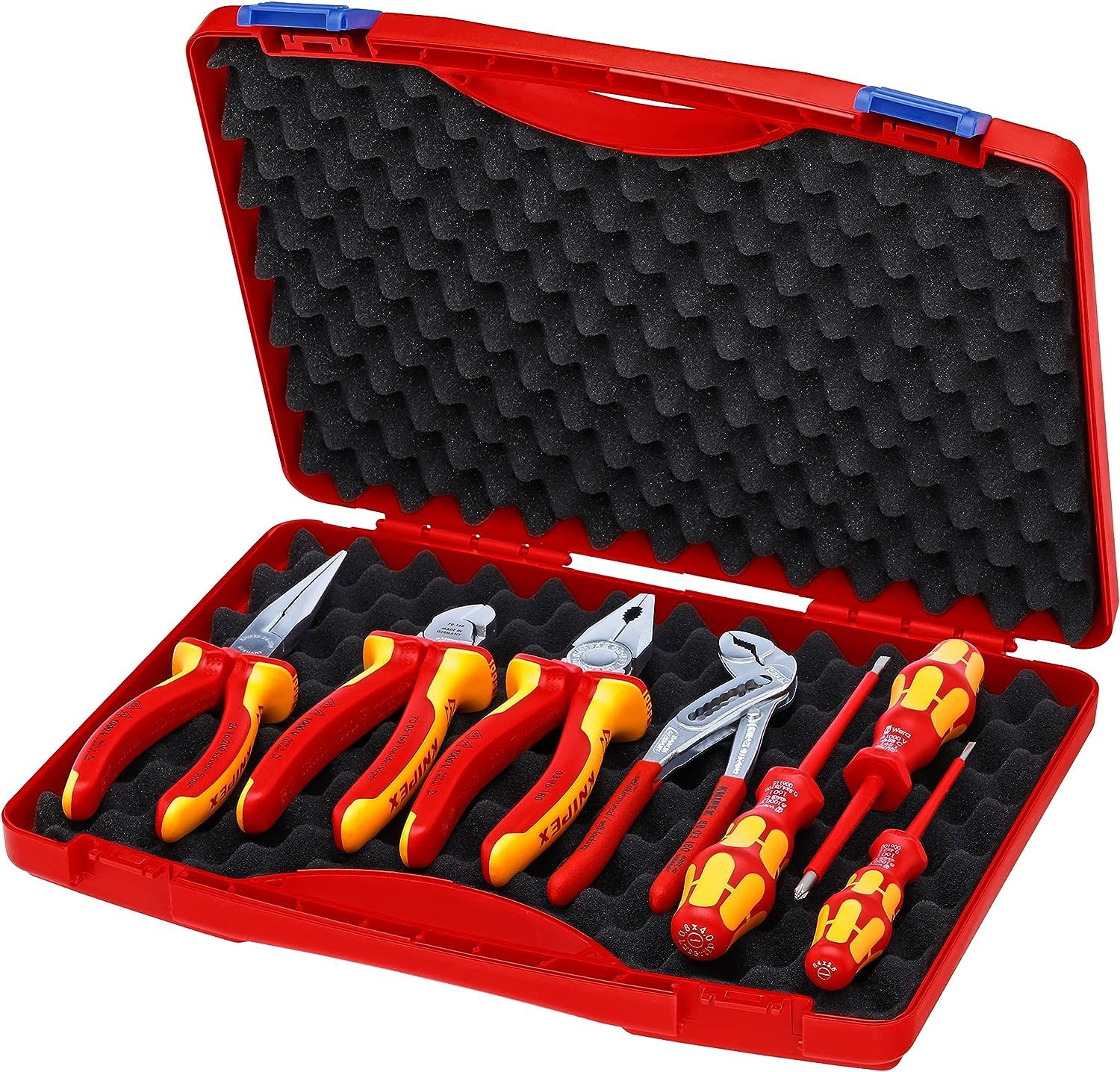 KNIPEX Tool Box Red Electric Set 2 7 Parts 275 mm, 00 21 15