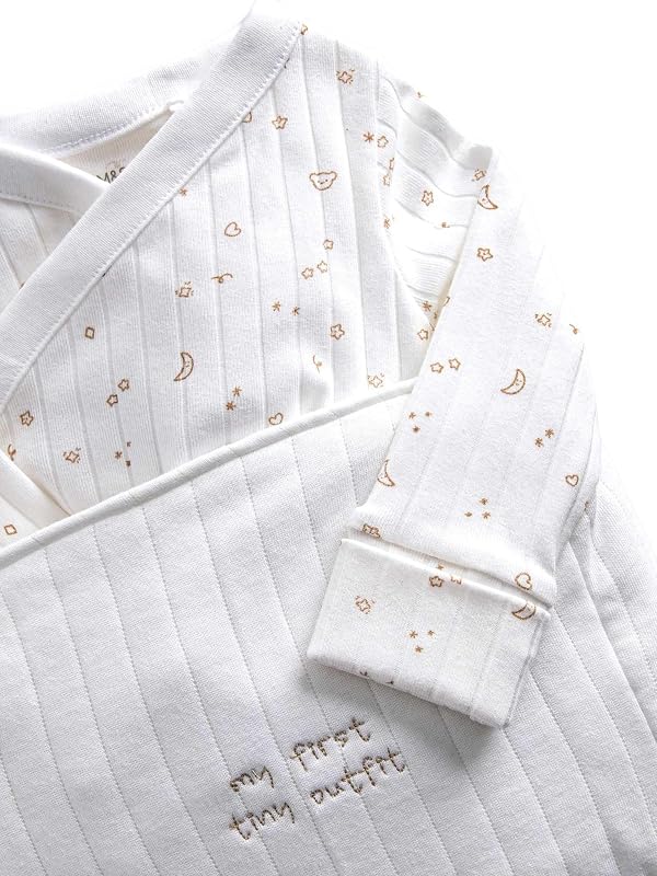 Ensemble 3 pièces bébé en coton avec pochette (3,2 kg-6 mois) Blanc 3-6 mois — photo 3 sur 4