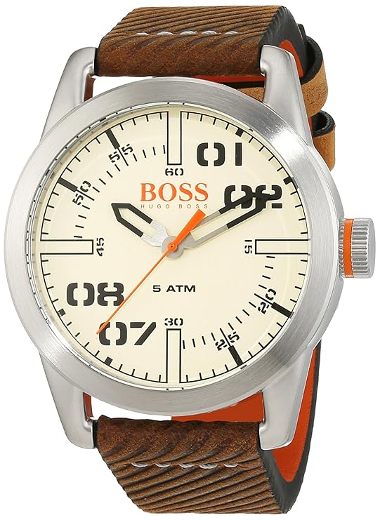 Hugo Boss Orange Oslo Herren-Armbanduhr Quartz mit Leder Armband 1513418
