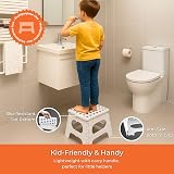 iTrend 11 Inch Folding Step Stool Heavy Duty Anti-Skid Carry Handle White Black view 5