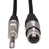 Hosa HXS-015 Pro Balanced Interconnect, REAN XLR3F to 1/4 Inches TRS, 15 Feet