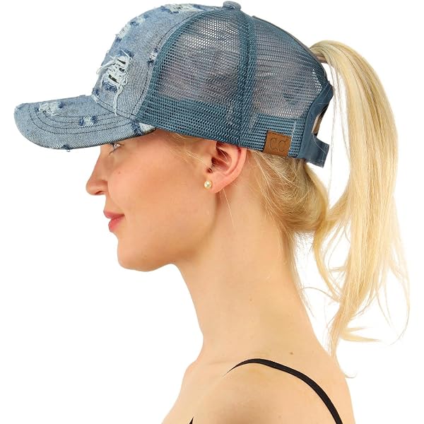 C.C Hatsandscarf Ponytail Caps Messy Buns Trucker Plain Baseball Cap (BT-6), Glitter-gold, One Size : Buy Online At Best Price In KSA - Souq Is Now