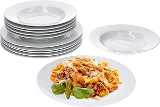 Van Well Trend 12-TLG. Tafelservice weiß für 6 Personen, Speiseteller + Suppenteller