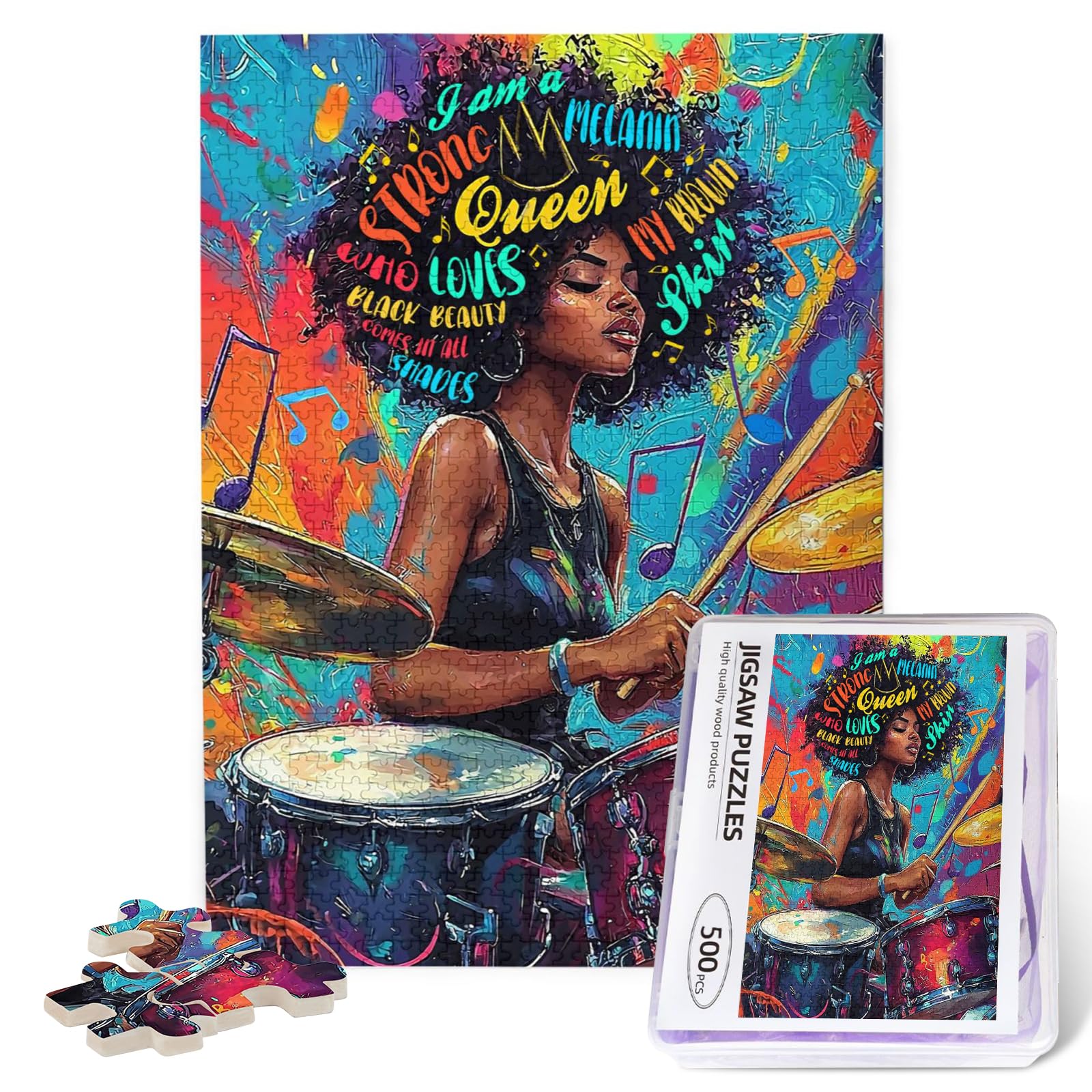 African American Puzzles for Adults 500 Piece Rock Music Black Woman ...