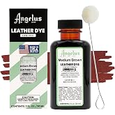 Angelus Leather Dye - Flexible Leather Dye for Shoes, Boots, Bags, Crafts, Furniture, &amp; More 3oz, Dauber Included (Medium Brown)