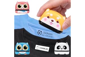 Easycosy Custom Name Stamp for Clothing Kids Waterproof, Personalized Name Labels for Kids Clothes Fabric Markers with 40+ Ca