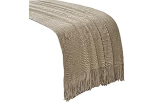 65 X 260cm Bed Runners for King Size Bed Khaki Scarf Bedspread Bedroom Scarves Bed Scarf Bed Contrast Color (for 200cm Bed Kh